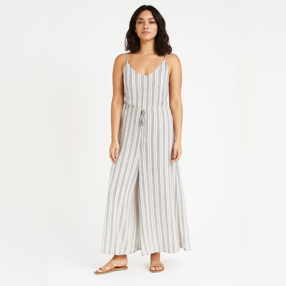 Miroh Striped Wide Leg Jumpsuit - Sleeveless Boho Coastal - Size Medium - NWOT